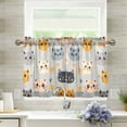 thumbnail image 1 of Yayeee Kitchen Curtains Tier Pair Light Filtering 27"x24" Rod Pocket Short Cafe Window Panel, Cute Cartoon Cat, 1 of 7