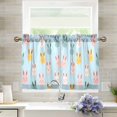 thumbnail image 1 of Yayeee Kitchen Curtains Tier Pair Light Filtering 27"x24" Rod Pocket Short Cafe Window Panel, Cute Rabbits, 1 of 7