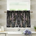thumbnail image 1 of Yayeee Kitchen Curtains Tier Pair Light Filtering 27"x24" Rod Pocket Short Cafe Window Panel, Dark Flowers Pattern, 1 of 7