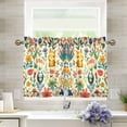 thumbnail image 1 of Yayeee Kitchen Curtains Light Filtering 27"x24" Rod Pocket Short Cafe Window Panel, Floral Animals, 1 of 7