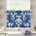 thumbnail image 1 of Yayeee Kitchen Curtains Light Filtering 27"x24" Rod Pocket Short Cafe Window Panel, Floral Ocean Waves, 1 of 7