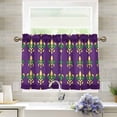 thumbnail image 1 of Yayeee Kitchen Curtains Tier Pair Light Filtering 27"x24" Rod Pocket Short Cafe Window Panel, Gold and Green Floral Pattern, 1 of 7