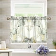 thumbnail image 1 of Yayeee Kitchen Curtains Tier Pair Light Filtering 27"x24" Rod Pocket Short Cafe Window Panel, Gray Marble Pattern, 1 of 7