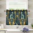 thumbnail image 1 of Yayeee Kitchen Curtains Tier Pair Light Filtering 27"x24" Rod Pocket Short Cafe Window Panel, Green Celestial Serpent, 1 of 7