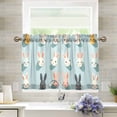 thumbnail image 1 of Yayeee Kitchen Curtains Tier Pair Light Filtering 27"x24" Rod Pocket Short Cafe Window Panel, Green Cute Rabbits, 1 of 7