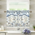 thumbnail image 1 of Yayeee Kitchen Curtains Light Filtering 27"x24" Rod Pocket Short Cafe Window Panel, Light Blue Mountain, 1 of 7