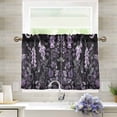 thumbnail image 1 of Yayeee Kitchen Curtains Light Filtering 27"x24" Rod Pocket Short Cafe Window Panel, Light Purple Flowers, 1 of 7