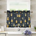 thumbnail image 1 of Yayeee Kitchen Curtains Tier Pair Light Filtering 27"x24" Rod Pocket Short Cafe Window Panel, Orange Fireflies Pattern, 1 of 7