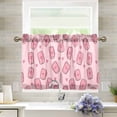 thumbnail image 1 of Yayeee Kitchen Curtains Tier Pair Light Filtering 27"x24" Rod Pocket Short Cafe Window Panel, Phones and Hearts, 1 of 7