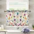 thumbnail image 1 of Yayeee Kitchen Curtains Tier Pair Light Filtering 27"x24" Rod Pocket Short Cafe Window Panel, Purple Cartoon Animals, 1 of 7