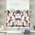 thumbnail image 1 of Yayeee Kitchen Curtains Tier Pair Light Filtering 27"x24" Rod Pocket Short Cafe Window Panel, Rainbow Stars Pattern, 1 of 7