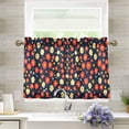 thumbnail image 1 of Yayeee Kitchen Curtains Light Filtering 27"x24" Rod Pocket Short Cafe Window Panel, Red Floral, 1 of 7