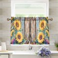 thumbnail image 1 of Yayeee Kitchen Curtains Tier Pair Light Filtering 27"x24" Rod Pocket Short Cafe Window Panel, Sunflower Wooden Pattern, 1 of 7