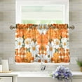 thumbnail image 1 of Yayeee Kitchen Curtains Tier Pair Light Filtering 27"x24" Rod Pocket Short Cafe Window Panel, Sunny Floral, 1 of 7