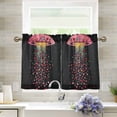 thumbnail image 1 of Yayeee Kitchen Curtains Tier Pair Light Filtering 27"x24" Rod Pocket Short Cafe Window Panel, UFO with Hearts Pattern, 1 of 7