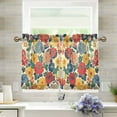 thumbnail image 1 of Yayeee Kitchen Curtains Light Filtering 27"x24" Rod Pocket Short Cafe Window Panel, Vibrant Flowers Pattern, 1 of 7