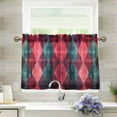 thumbnail image 1 of Yayeee Kitchen Curtains Tier Pair Light Filtering 27"x24" Rod Pocket Short Cafe Window Panel, Vibrant Green Tartan Pattern, 1 of 7