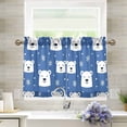 thumbnail image 1 of Yayeee Kitchen Curtains Tier Pair Light Filtering 27"x24" Rod Pocket Short Cafe Window Panel, White Polar Bear, 1 of 7