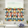 thumbnail image 1 of Yayeee Kitchen Curtains Tier Pair Light Filtering 27"x24" Rod Pocket Short Cafe Window Panel, Yellow Checkered Daisy, 1 of 7