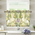 thumbnail image 1 of Yayeee Kitchen Curtains Tier Pair Light Filtering 27"x24" Rod Pocket Short Cafe Window Panel, Yellow Floral Rabbit, 1 of 7