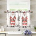 thumbnail image 1 of Yayeee Kitchen Curtains Tier Pair Light Filtering 27"x36" Rod Pocket Short Cafe Window Panel, Beige Christmas Santa, 1 of 7