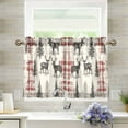 thumbnail image 1 of Yayeee Kitchen Curtains Light Filtering 27"x36" Rod Pocket Short Cafe Window Panel, Beige Deer, 1 of 7