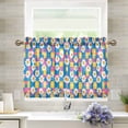 thumbnail image 1 of Yayeee Kitchen Curtains Light Filtering 27"x36" Rod Pocket Short Cafe Window Panel, Blue Checkered Daisy, 1 of 7