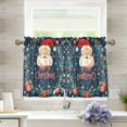 thumbnail image 1 of Yayeee Kitchen Curtains Tier Pair Light Filtering 27"x36" Rod Pocket Short Cafe Window Panel, Blue Christmas Santa, 1 of 7