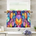 thumbnail image 1 of Yayeee Kitchen Curtains Tier Pair Light Filtering 27"x36" Rod Pocket Short Cafe Window Panel, Colorful Leaves, 1 of 7