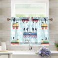 thumbnail image 1 of Yayeee Kitchen Curtains Tier Pair Light Filtering 27"x36" Rod Pocket Short Cafe Window Panel, Colorful Trains, 1 of 7