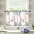 thumbnail image 1 of Yayeee Kitchen Curtains Tier Pair Light Filtering 27"x36" Rod Pocket Short Cafe Window Panel, Cute Elephant, 1 of 7