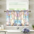 thumbnail image 1 of Yayeee Kitchen Curtains Light Filtering 27"x36" Rod Pocket Short Cafe Window Panel, Elegant Marble Pattern, 1 of 7