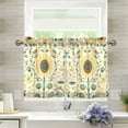thumbnail image 1 of Yayeee Kitchen Curtains Light Filtering 27"x36" Rod Pocket Short Cafe Window Panel, Floral Birds Pattern, 1 of 7