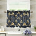 thumbnail image 1 of Yayeee Kitchen Curtains Light Filtering 27"x36" Rod Pocket Short Cafe Window Panel, Gold Art Pattern, 1 of 7