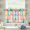thumbnail image 1 of Yayeee Kitchen Curtains Tier Pair Light Filtering 27"x36" Rod Pocket Short Cafe Window Panel, Pink Checkered Daisy, 1 of 7