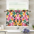 thumbnail image 1 of Yayeee Kitchen Curtains Tier Pair Light Filtering 27"x36" Rod Pocket Short Cafe Window Panel, Pink Floral Blooms, 1 of 7