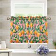 thumbnail image 1 of Yayeee Kitchen Curtains Tier Pair Light Filtering 27"x36" Rod Pocket Short Cafe Window Panel, Pink Oranges, 1 of 7