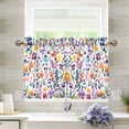 thumbnail image 1 of Yayeee Kitchen Curtains Tier Pair Light Filtering 27"x36" Rod Pocket Short Cafe Window Panel, Purple Wildflower Pattern, 1 of 7