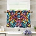 thumbnail image 1 of Yayeee Kitchen Curtains Tier Pair Light Filtering 27"x36" Rod Pocket Short Cafe Window Panel, Vibrant Dragon Scales Pattern, 1 of 7