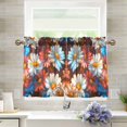 thumbnail image 1 of Yayeee Kitchen Curtains Light Filtering 27"x36" Rod Pocket Short Cafe Window Panel, Vibrant Floral, 1 of 7