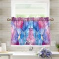 thumbnail image 1 of Yayeee Kitchen Curtains Tier Pair Light Filtering 27"x36" Rod Pocket Short Cafe Window Panel, Watercolor Blue Marble Pattern, 1 of 7