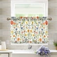 thumbnail image 1 of Yayeee Kitchen Curtains Tier Pair Light Filtering 27"x36" Rod Pocket Short Cafe Window Panel, Watercolor Wildflowers Pattern, 1 of 7