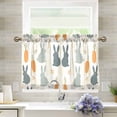 thumbnail image 1 of Yayeee Kitchen Curtains Tier Pair Light Filtering 27"x36" Rod Pocket Short Cafe Window Panel, Whimsical Rabbits, 1 of 7
