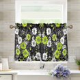 thumbnail image 1 of Yayeee Kitchen Curtains Tier Pair Light Filtering 27"x36" Rod Pocket Short Cafe Window Panel, White Flower Pattern, 1 of 7