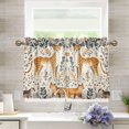 thumbnail image 1 of Yayeee Kitchen Curtains Light Filtering 27"x24" Rod Pocket Short Cafe Window Panel, Animals In A Forest Pattern, 1 of 7