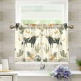 thumbnail image 1 of Yayeee Kitchen Curtains Tier Pair Light Filtering 27"x24" Rod Pocket Short Cafe Window Panel, Cowboy Pattern, 1 of 7