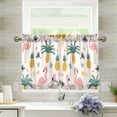 thumbnail image 1 of Yayeee Kitchen Curtains Tier Pair Light Filtering 27"x24" Rod Pocket Short Cafe Window Panel, Flamingo Pattern, 1 of 7