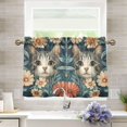 thumbnail image 1 of Yayeee Kitchen Curtains Tier Pair Light Filtering 27"x24" Rod Pocket Short Cafe Window Panel, Flowers Cat, 1 of 7
