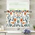 thumbnail image 1 of Yayeee Kitchen Curtains Tier Pair Light Filtering 27"x24" Rod Pocket Short Cafe Window Panel, Flowers Pattern, 1 of 7