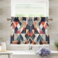 thumbnail image 1 of Yayeee Kitchen Curtains Tier Pair Light Filtering 27"x24" Rod Pocket Short Cafe Window Panel, Geometric Pattern, 1 of 7